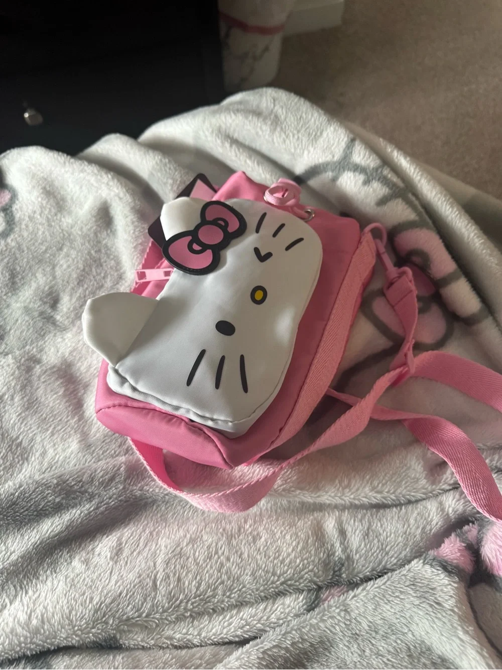 Hello Kitty Pink bottle holder Bag with White Face